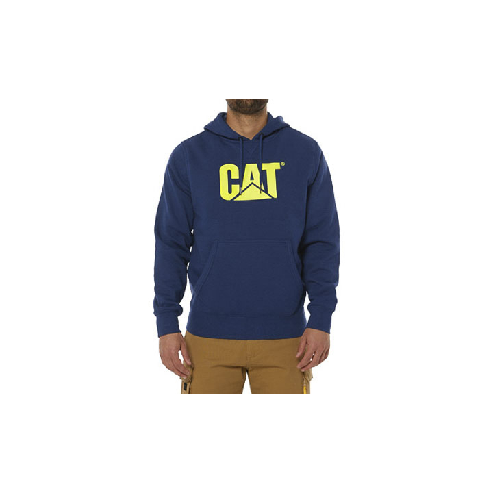 Caterpillar Clothing Online - Caterpillar Foundation Hooded Sweatshirt Mens Jackets Blue (371204-OBU)